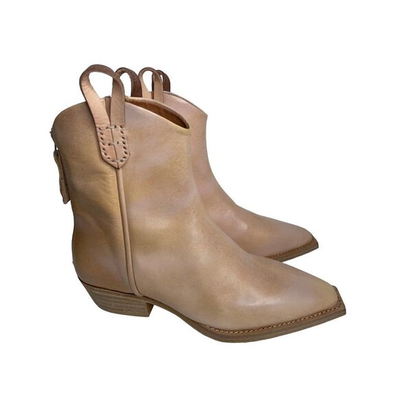 We The Free People Wesley Ankle Boots Tan Leather Size 36 US 6 New - Picture 2 of 6